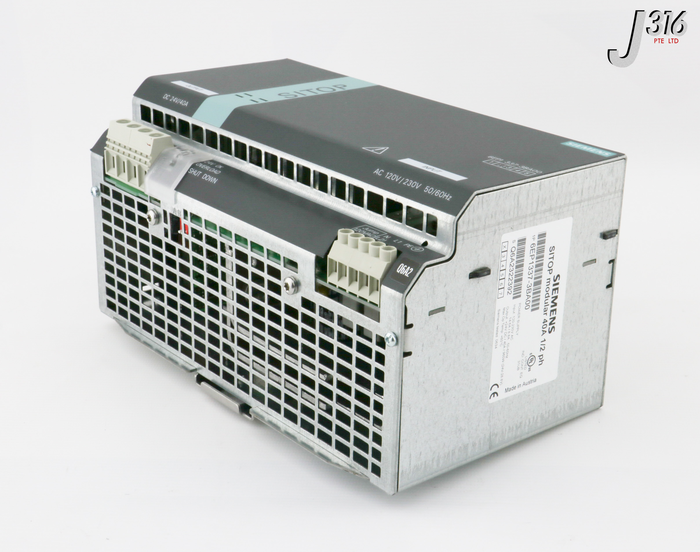 31478 SIEMENS SITOP MODULAR 40A 1/2 PH , POWER SUPPLY (NEW) 6EP1
